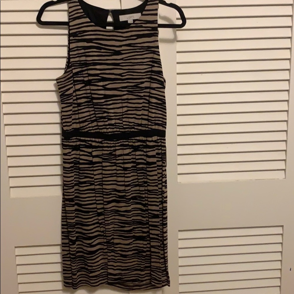 Loft sleeveless  tiger stripes dress, Size M